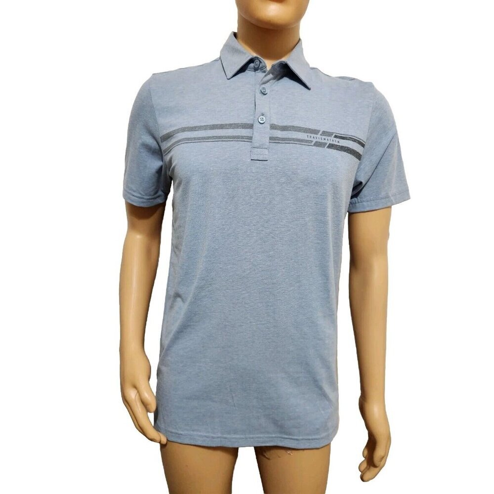 Travis Mathew Desert Drive Mens Small blue Golf Polo Shirt NWT (45)